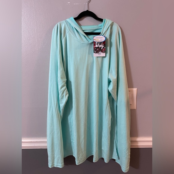 NEW Gradual UPF 50 UV Sun Protection Shirt Long Sleeve Hooded Pullover Blue 3XL - Picture 1 of 5